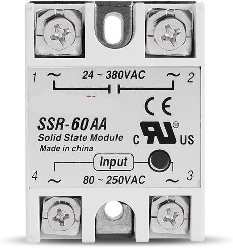 10A 25A 40A 60A AC-AC Single Phase Solid State Relay AC SSR SSR-10AA SSR-25AA SSR-40AA SSR-60AA 80-250VAC 220V to 24-380V AC 1Pcs(SSR-10AA) in Saudi Arabia