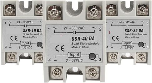 SSR-10DA SSR-25DA SSR-40DA 3-32VDC إدخال 24-380VAC DC إلى AC المرحلة الواحدة مرحلة الصلبة التتابع أبيض القشرة البيضاء (40DA) in Saudi Arabia