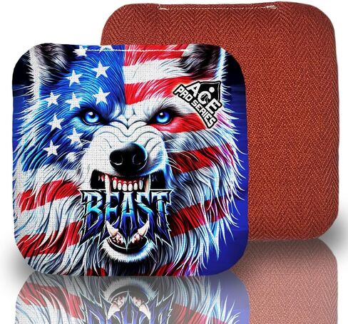 Cornholese Pro Beast Carpet Corpet Bags (مجموعة من 4) | النسيج المرنق ، مقاوم للماء ، راتنجات بلاستيكية مملوءة ، مزدوج الوجه ، احترافي ، حجم تنظيم ، 6x6 ، 16 أوقية ، مصنوعة في الولايات المتحدة الأمريكية in Kuwait