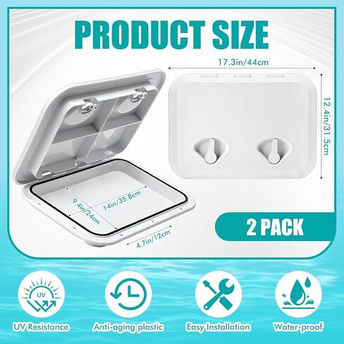 3 PCS Marine Deck Access Hatch 17.3 "× 12.4" Bhite Rectangle Boat Deck فتحة وغطاء مع 20 مسامير مفتاح مزدوج السطح غير المنزلق لليخوت البحرية RV التهوية الشاحنة in Saudi Arabia