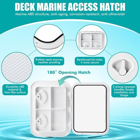 3 PCS Marine Deck Access Hatch 17.3 "× 12.4" Bhite Rectangle Boat Deck فتحة وغطاء مع 20 مسامير مفتاح مزدوج السطح غير المنزلق لليخوت البحرية RV التهوية الشاحنة in Saudi Arabia