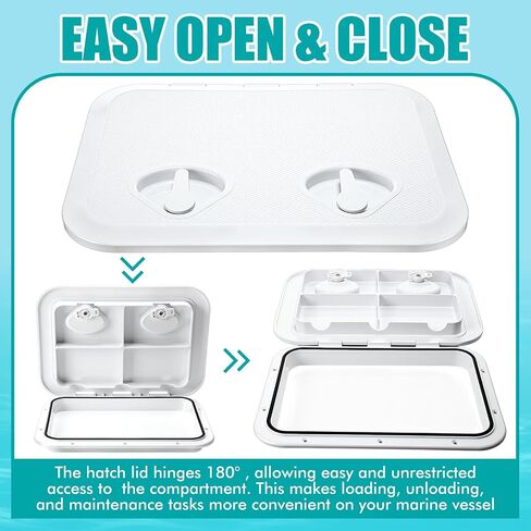 3 PCS Marine Deck Access Hatch 17.3 "× 12.4" Bhite Rectangle Boat Deck فتحة وغطاء مع 20 مسامير مفتاح مزدوج السطح غير المنزلق لليخوت البحرية RV التهوية الشاحنة in Saudi Arabia