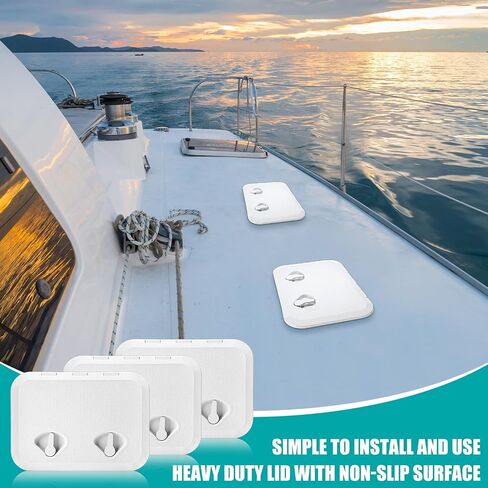 3 PCS Marine Deck Access Hatch 17.3 "× 12.4" Bhite Rectangle Boat Deck فتحة وغطاء مع 20 مسامير مفتاح مزدوج السطح غير المنزلق لليخوت البحرية RV التهوية الشاحنة in Saudi Arabia