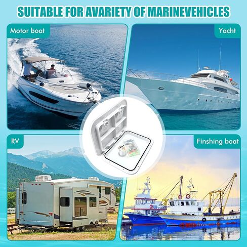 3 PCS Marine Deck Access Hatch 17.3 "× 12.4" Bhite Rectangle Boat Deck فتحة وغطاء مع 20 مسامير مفتاح مزدوج السطح غير المنزلق لليخوت البحرية RV التهوية الشاحنة in Saudi Arabia