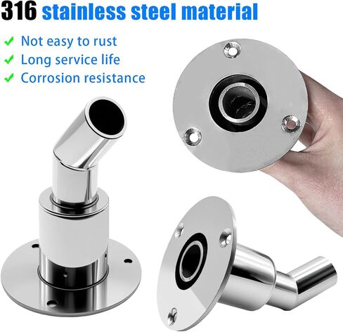Thru Hull Exhaust Skin,24mm Stainless Steel 316 Thru Hull Exhaust Skin Fitting with Bolts and Nuts for 24mm Tube Pipe Socket Hardware for Diesel Parking Heaters Car Truck Boat in Kuwait
