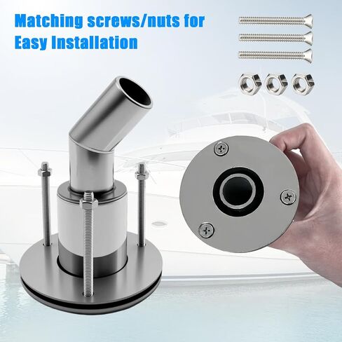 Thru Hull Exhaust Skin,24mm Stainless Steel 316 Thru Hull Exhaust Skin Fitting with Bolts and Nuts for 24mm Tube Pipe Socket Hardware for Diesel Parking Heaters Car Truck Boat in Kuwait