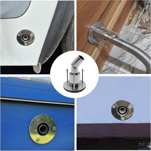 Thru Hull Exhaust Skin,24mm Stainless Steel 316 Thru Hull Exhaust Skin Fitting with Bolts and Nuts for 24mm Tube Pipe Socket Hardware for Diesel Parking Heaters Car Truck Boat in Kuwait