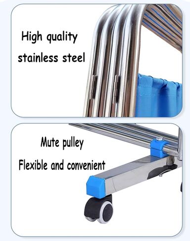 4 Panel Rolling Medical Privacy Screen on Wheels, Folding and Rolling Room Dividers, Medical Privacy Screen for Emergency Room Ward Spa, Large Classroom Wall Partition Fence (Blue) in Saudi Arabia