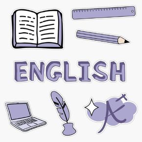 Light Purple English School School Pack Sticker Vinyl مقاومة للماء ملصق ملصق سيارة ملصق للكمبيوتر. in Kuwait