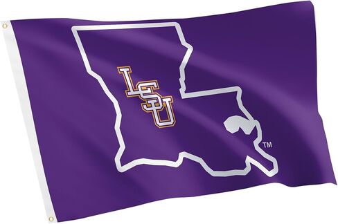 Desert Cactus LSU 100% Polyester Indoor Outdoor 3x5 feet Banner Tigers Geaux Louisiana State University (Flag J) in Saudi Arabia