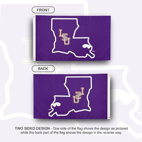 Desert Cactus LSU 100% Polyester Indoor Outdoor 3x5 feet Banner Tigers Geaux Louisiana State University (Flag J) in Saudi Arabia