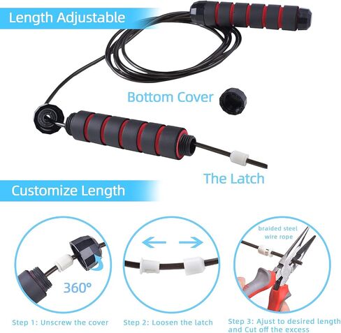2 Pack Jump Rope, VIBUFF Cordless Jumping Rope + Adjustable Skipping Rope for Kids Women Men, 2 PCS Resistance Loop Bands for Different Fitness Level, Speed Training&Workout for Home/Gym/Office in Saudi Arabia