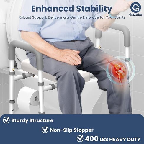 Raised Toilet Seat with Handles - Adjustable Elevated Toilet Seat Riser, 400 lbs Toilet Seat Riser for Seniors, Handicap and Disabled, Fit Any Toilet in Saudi Arabia