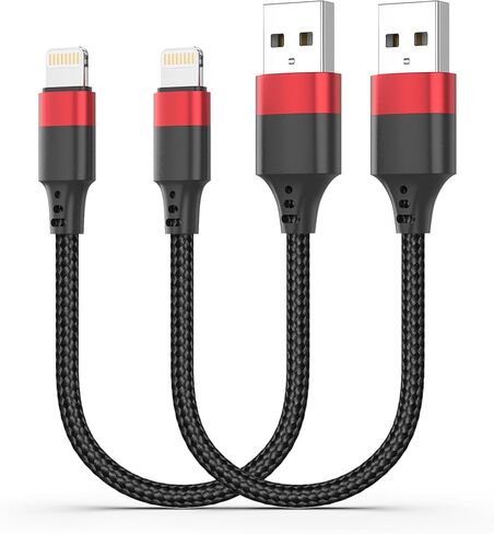 كابل البرق القصير 6 بوصة ، [معتمد من MFI] 2 حزمة شاحن شاحن قصير ، وضفر 0.5 قدمًا USB إلى كابل البرق لمحطات الشحن ، iPhone 14 13 12 11 Pro Max XR XS 8 Se iPod in Kuwait