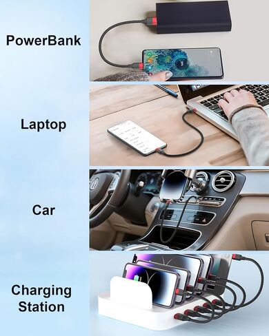 كابل البرق القصير 6 بوصة ، [معتمد من MFI] 2 حزمة شاحن شاحن قصير ، وضفر 0.5 قدمًا USB إلى كابل البرق لمحطات الشحن ، iPhone 14 13 12 11 Pro Max XR XS 8 Se iPod in Kuwait