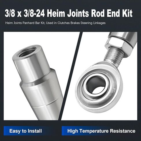 3/8 × 3/8-24 مفاصل Heim Panhard Bar Kit ، Heim Noints Rod End Kit مع محولات الأنبوب ومكسرات المربى ، وتستخدم في براثن فرامل روابط توجيه (4 أجزاء) in Saudi Arabia