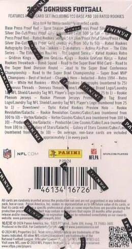 2024 Panini Donruss Football Trading Cards Blaster Box (Downtown Inserts)(Jayden Daniels) in Saudi Arabia