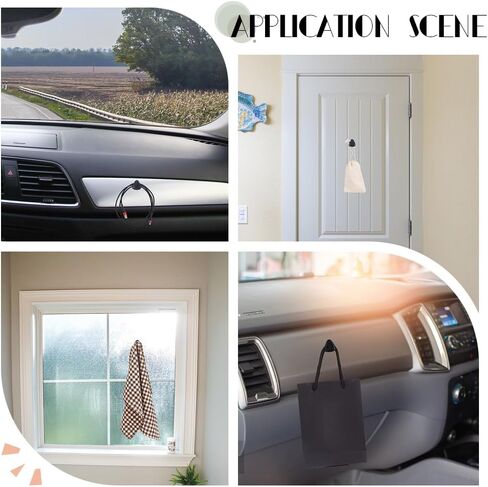CRASPIRE 20PCS CAR HOATSATIVE HOABS MINI أسود لزج السنانير مثلث شماعات خلفية متعددة الوظائف جدار ملصق معلق السنانير من منشفة خطاف الحمام in Kuwait