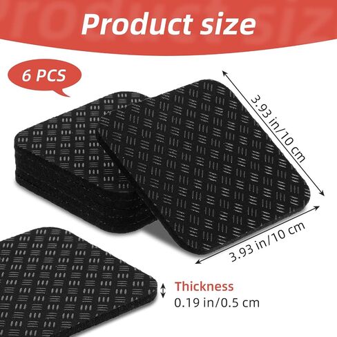 حصيرة وسادة المشي 6pcs منصات الحلوى المطحنة 4 "× 4" × 0.2 "معدات التمرين غير المنزلق على الوجهين. in Kuwait