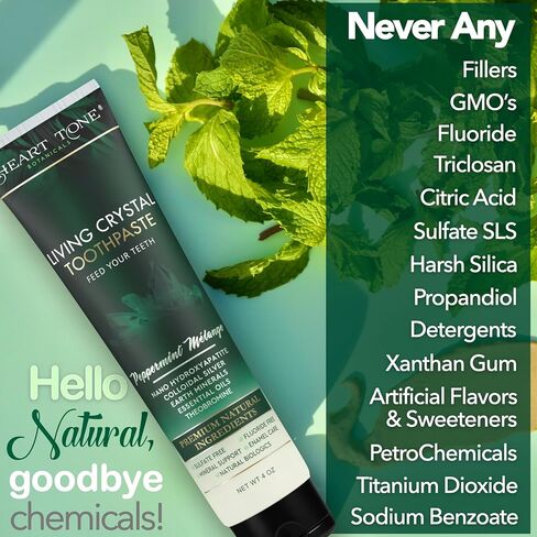 معجون الأسنان الكريستالي الحية | الحرة فلوريد | معجون أسنان هيدروكسيباتيت الطبيعي والمعدني | أسنان حساسة | ثيوبرومين ، يقوي المينا | مينتي طازجة in Kuwait