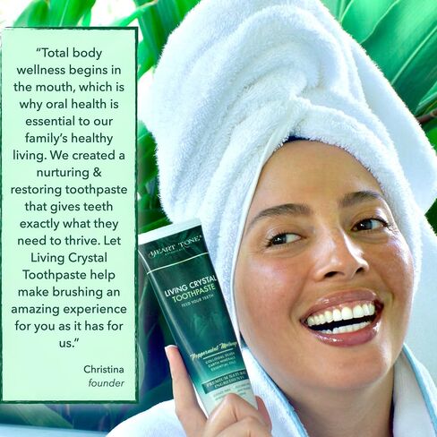 معجون الأسنان الكريستالي الحية | الحرة فلوريد | معجون أسنان هيدروكسيباتيت الطبيعي والمعدني | أسنان حساسة | ثيوبرومين ، يقوي المينا | مينتي طازجة in Kuwait