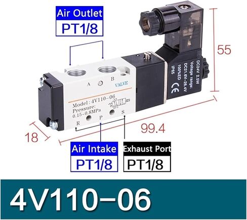 1pcs 4V210-08 4V310-10 4V410-15 Pneumatic Electric Solenoid Valve Directional Control Magnetic Valve 24V 220V(4v110-06,220V) in Saudi Arabia