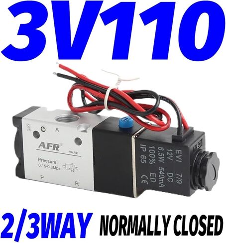 3/2 3V210-08NC Normally Closed 3V110-06NC 3V310-10NC Pneumatic Air Solenoid Valve Electric Control Gas Magnetic Valve 3V410-15NC(3V110-06NC,OneColor) in Saudi Arabia