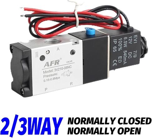 3/2 3V210-08NC Normally Closed 3V110-06NC 3V310-10NC Pneumatic Air Solenoid Valve Electric Control Gas Magnetic Valve 3V410-15NC(3V110-06NC,OneColor) in Saudi Arabia