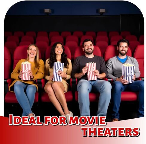 85oz Large Paper Popcorn Bags, Popcorn Individual Bag for Family Party, Big Snack Bags For Movie Night Supplies - Red White Stripe - 100Pcs/Pack in Saudi Arabia