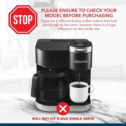 12-Cup Coffee Carafe Compatible with Keurig K-Duo Essentials, K Duo Hot & Iced – Will NOT Fit Keurig K-Duo Single Serve in Kuwait