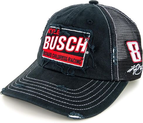 Kyle Busch 2025 Vintage Patch Mesh Hat Black in Saudi Arabia