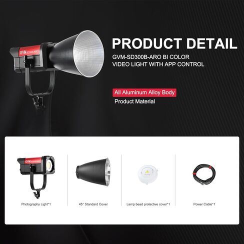 مجموعة إضاءة الفيديو GVM مع التحكم في التطبيق، لوحة إضاءة LED 520LS ثنائية اللون 3200-5600K للتصوير الفوتوغرافي وإضاءة الفيديو في الاستوديو، CRI/TLCI 97+ إضاءة فيديو عالية السطوع in Saudi Arabia
