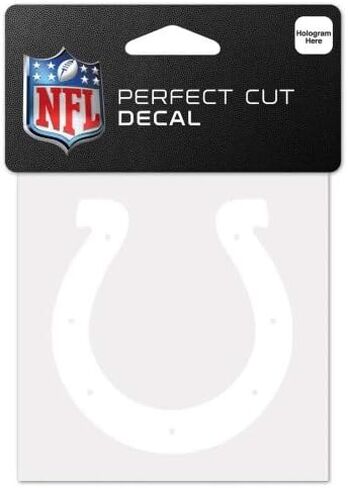 Wincraft NFL Indianapolis Colts 4x4 Perfect Cut White Secal ، حجم واحد ، لون الفريق in Kuwait