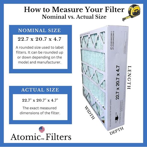 التوافق الذري مع Trane Flrqb5ah23m11 22.7x20.7x4.7 Merv 13 Filter - 2 Pack in Kuwait
