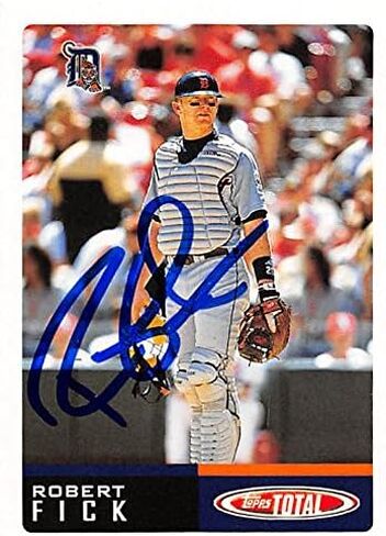 189951 Detroit Tigers Ft 2002 Topps Total No. 487 Robert Fick Autographed Baseball Card in Saudi Arabia
