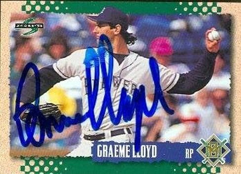 مستودع توقيعه 47946 Graeme Lloyd Cardball Card Milwaukee Brewers 1995 SCORE NO .275 in Saudi Arabia