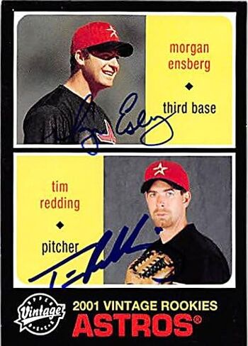 Autograph 122914 Houston Astros 2002 Upper Deck Vintage Rookies No. 134 Tim Redding & Morgan Ensberg Autographed Baseball Card in Saudi Arabia