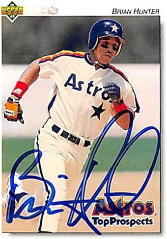 Autograph 122298 Houston Astros 1992 Upper Deck Top Prospects No. 324 Brian Hunter Autographed Baseball Card in Saudi Arabia