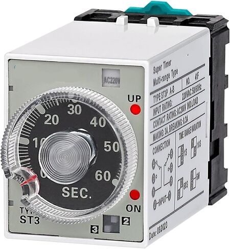 ST3P On Delay Multifunctional Time Relay with Socket AC/DC Power Supply 1Pcs(12VAC-DC,A-D 10sec. - 60min.) in Saudi Arabia