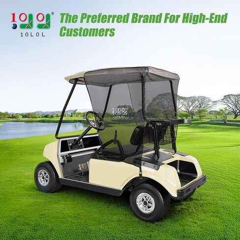10L0L GOLF CART SUN SUN COVERS لـ Club Car DS Precedent و Ezgo txt RXV ، و SUNSHADE CURTINE-BEIGE مع الأسود بالأشعة الأسود مع الأسود in Kuwait