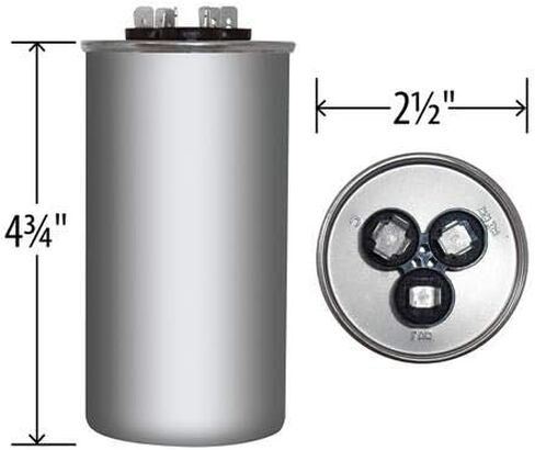USA Made Dual Run Capacitor 80+5 MFD uF 370V or 440V Round CAN - UL Certified in Saudi Arabia