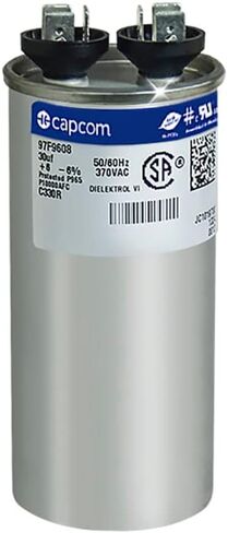 30 mfd / 370 VAC Round Run Capacitor, Compatible Replacement for 628318-308 in Saudi Arabia