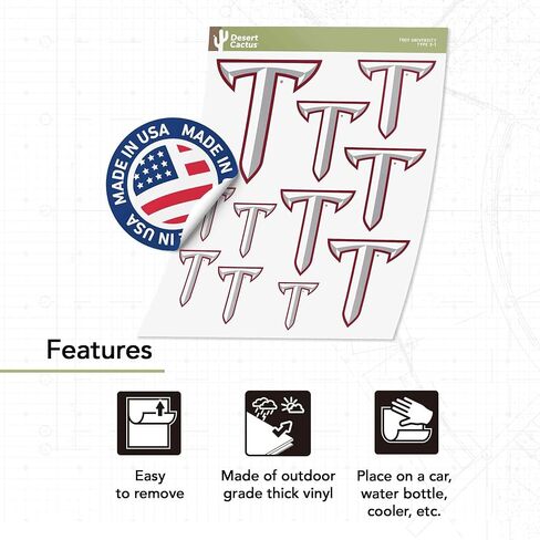 Desert Cactus Troy University Stroy Troy State Trojans Vinyl Secal Laptop Botto Scrapbook Carbook (Type 3-1) in Kuwait