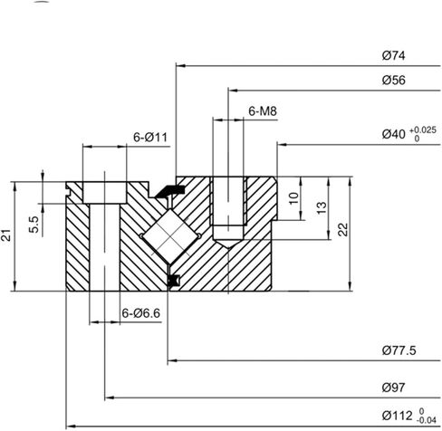 تحمل XU050077 40mmx112mmx21mm رنين ، محمل أسطوانة متقاطعة in Kuwait