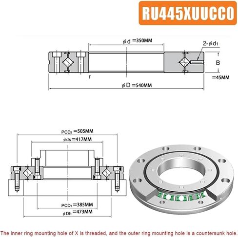 1pc عبرت الأسطوانة التي تحمل RU178 RU228 RU297 RU445 دقة الدوران P5/P4 تحمل حجم كبير (RU297-X ، P5) in Kuwait