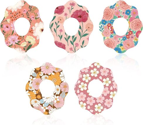 25Pcs Adhesive Over Patches for Dexcom G7, Flowers Print Waterproof Sweatproof Breathable Sensor Covers, Long-Lasting CGM Overpatch,Monitor Floral Tape Stickers for Dexcom Accessories (Pink Styles) in Saudi Arabia