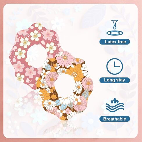 25Pcs Adhesive Over Patches for Dexcom G7, Flowers Print Waterproof Sweatproof Breathable Sensor Covers, Long-Lasting CGM Overpatch,Monitor Floral Tape Stickers for Dexcom Accessories (Pink Styles) in Saudi Arabia