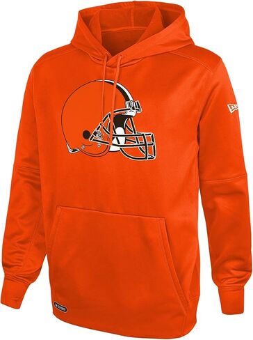 New Era NFL Football Men's Stadium Logo Pullover Performance Hoodie, Cleveland Browns Orange, X-Large in Kuwait