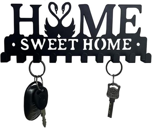 Over The Door Hooks for Keys, Wall Mounted Towel Hanger Towel Rack for Bathroom, Keys Holder Heavy Duty Over Door Hanger with 10 Hooks Metal Hanging Organizer Space Saving Hook for Bedroom Kitchen in Saudi Arabia