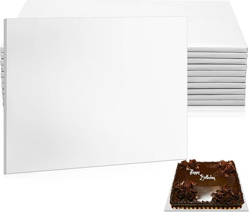 10 Pack 18.5 x 26 Inch Full Sheet Rectangle Cake Drum Board 1/2 Inch Thick Rectangular Cake Board Greaseproof Foil Corrugated Base for Desserts Display, Silver in Saudi Arabia